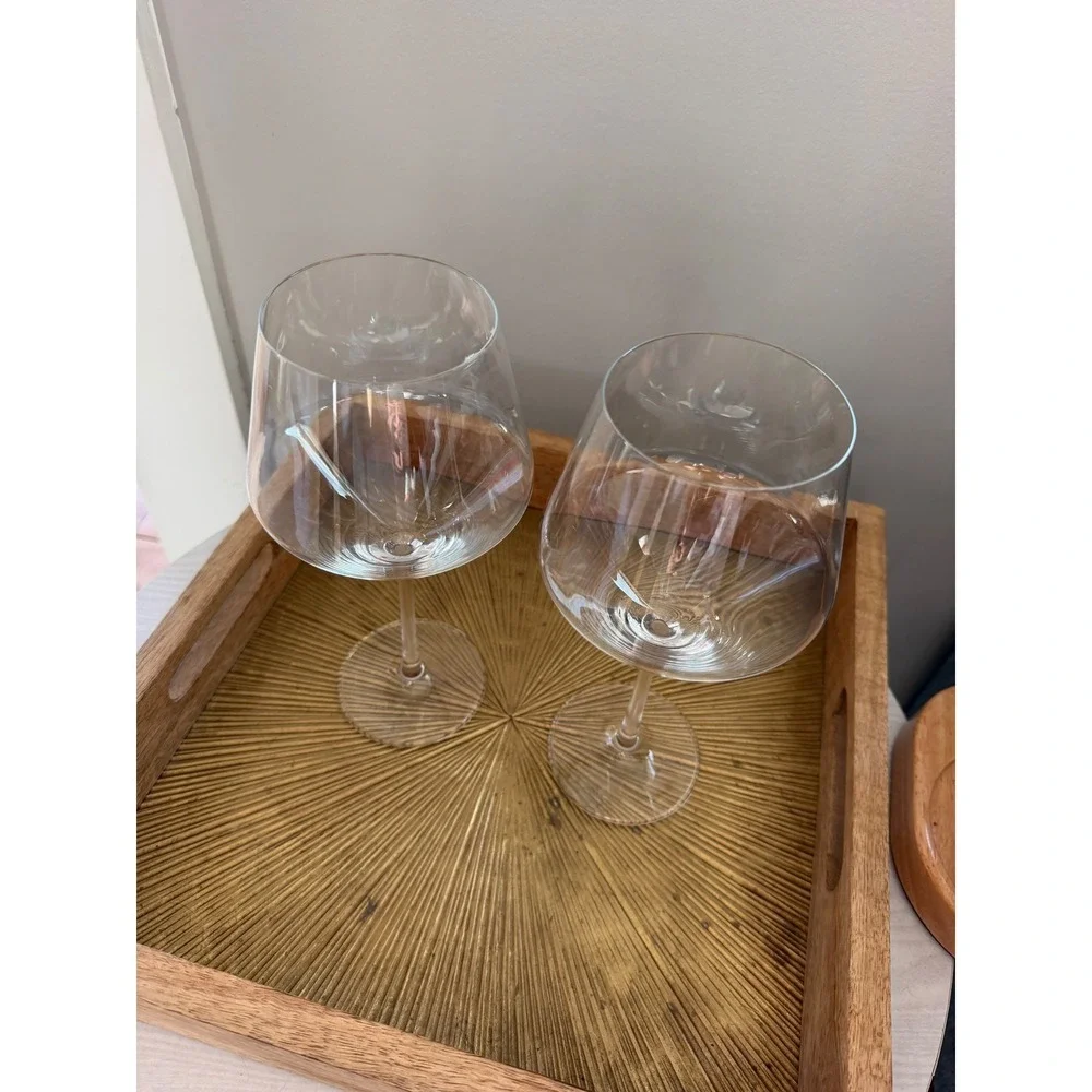 Zwiesel Glas Crystal Red Wine Glasses Set of 2 Modern Stemware Clear Germany